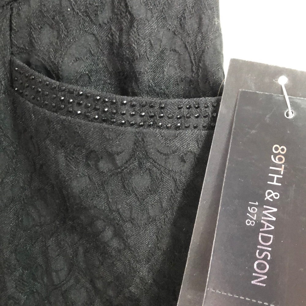 89th & Madison Dressy Black Brocade Trouser S